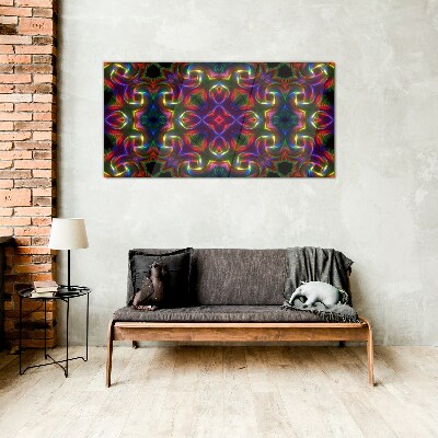 A colorful mosaic of light patterns Glass Print