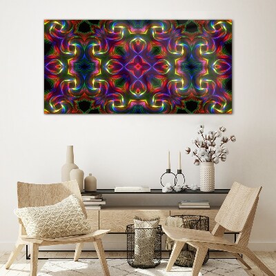 A colorful mosaic of light patterns Glass Print