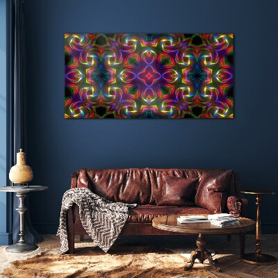 A colorful mosaic of light patterns Glass Print