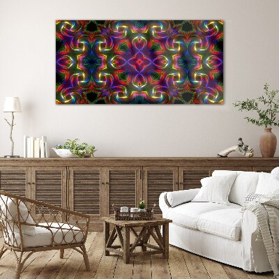 A colorful mosaic of light patterns Glass Print