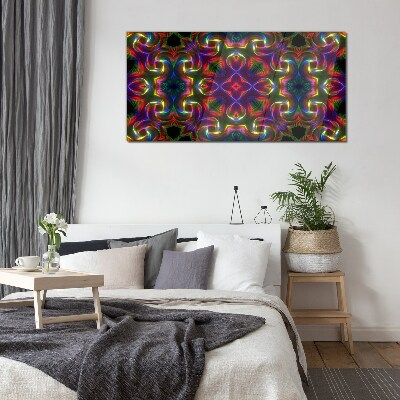 A colorful mosaic of light patterns Glass Print