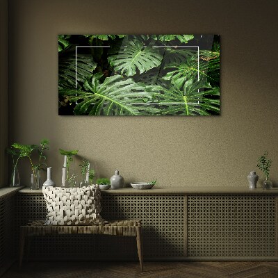 Green jungle Glass Print