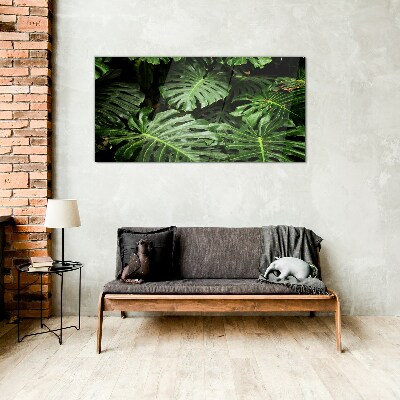 Green jungle Glass Print