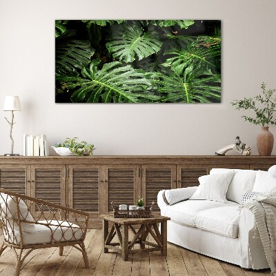 Green jungle Glass Print