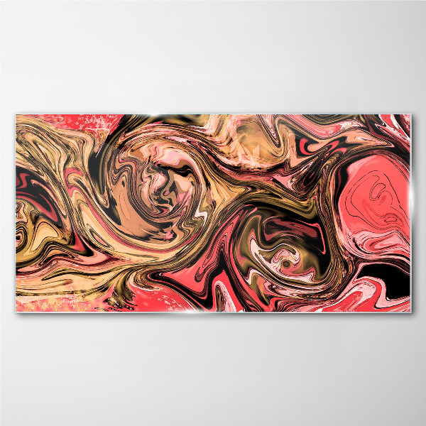 Abstract swirls in shades of pink Glass Print