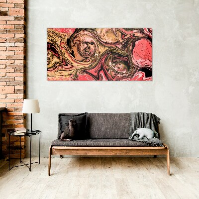Abstract swirls in shades of pink Glass Print