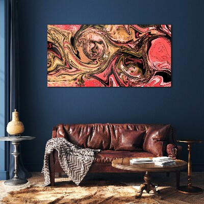Abstract swirls in shades of pink Glass Print