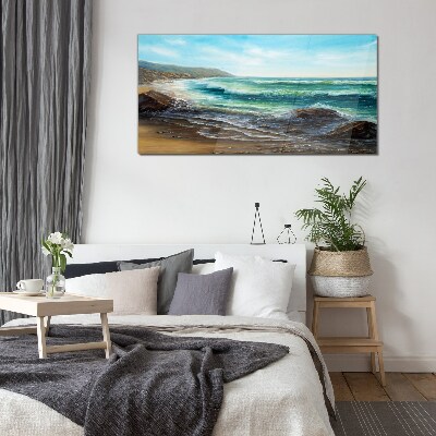 Coast waves Glass Print