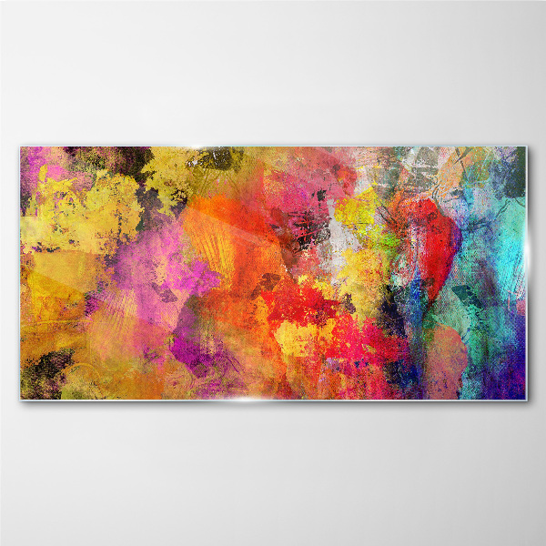 Colorful chaos of abstraction Glass Print