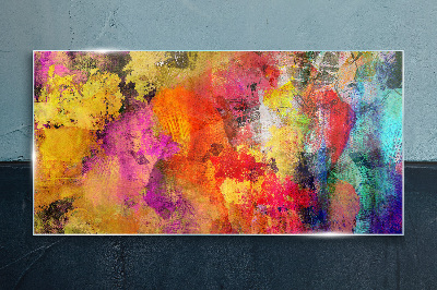 Colorful chaos of abstraction Glass Print