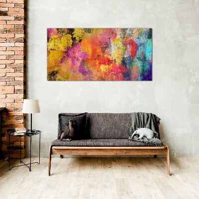 Colorful chaos of abstraction Glass Print