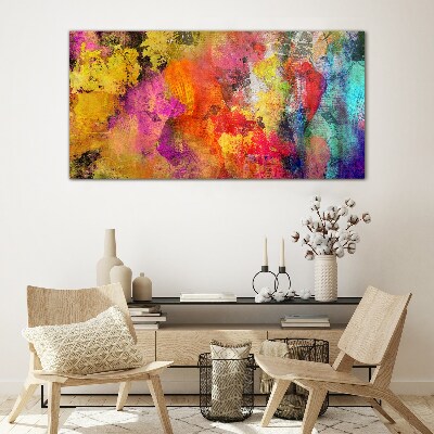 Colorful chaos of abstraction Glass Print