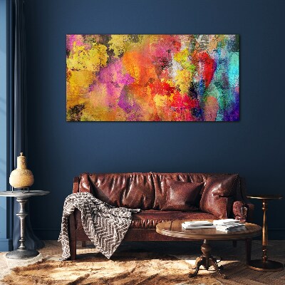 Colorful chaos of abstraction Glass Print