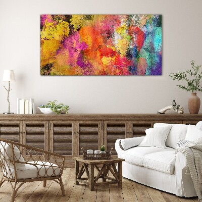 Colorful chaos of abstraction Glass Print