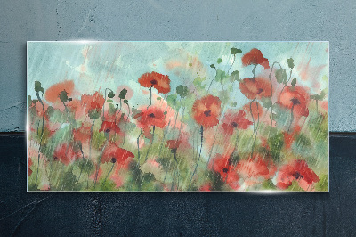 A floral landscape in a spring aura Glass Print
