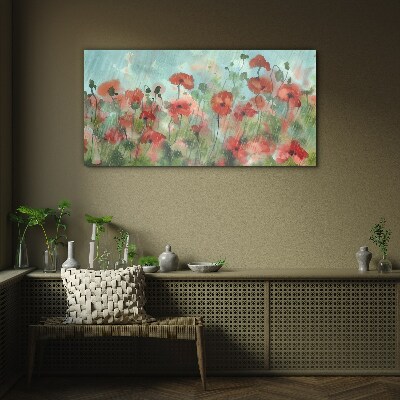 A floral landscape in a spring aura Glass Print