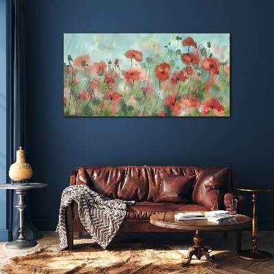 A floral landscape in a spring aura Glass Print