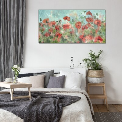 A floral landscape in a spring aura Glass Print