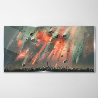 Apocalyptic cityscape Glass Print