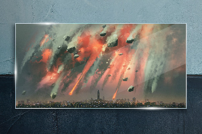 Apocalyptic cityscape Glass Print