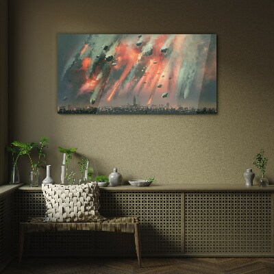 Apocalyptic cityscape Glass Print
