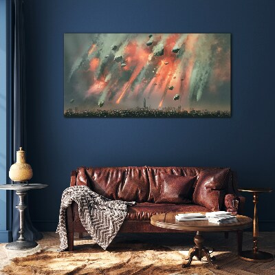 Apocalyptic cityscape Glass Print