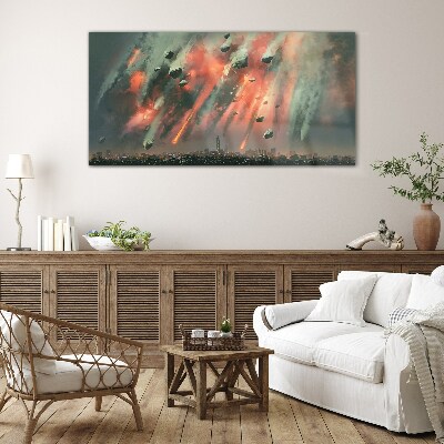 Apocalyptic cityscape Glass Print