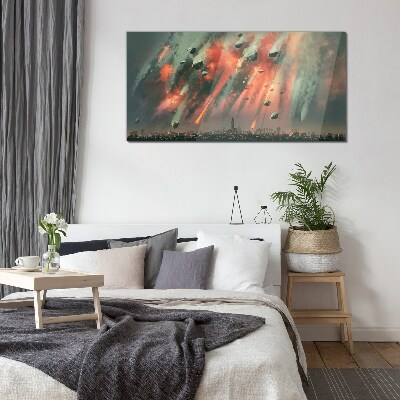 Apocalyptic cityscape Glass Print