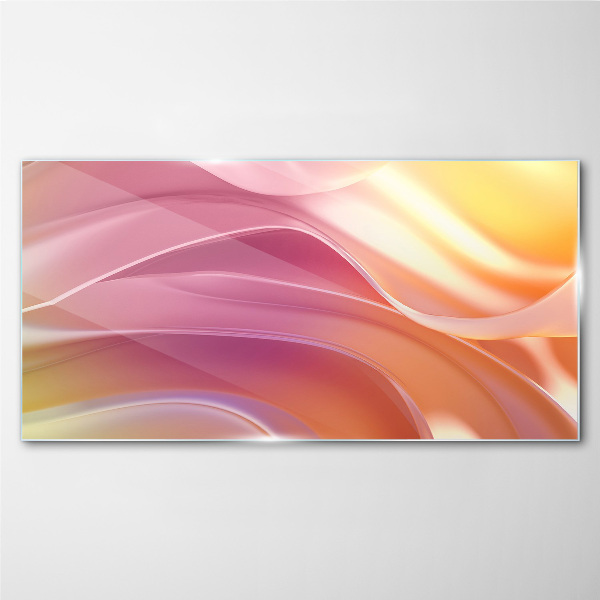 Waves of colors in pastel shades Glass Print