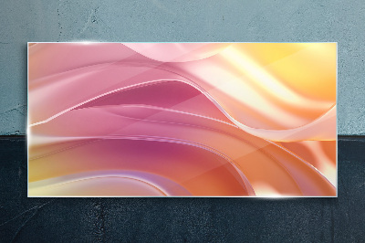 Waves of colors in pastel shades Glass Print