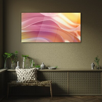 Waves of colors in pastel shades Glass Print