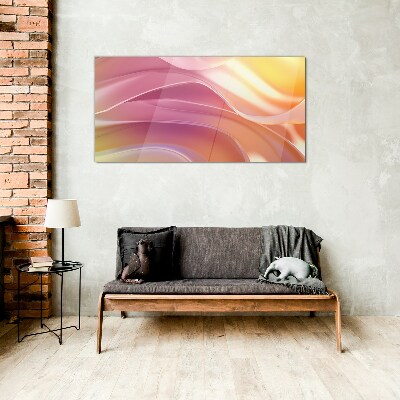 Waves of colors in pastel shades Glass Print