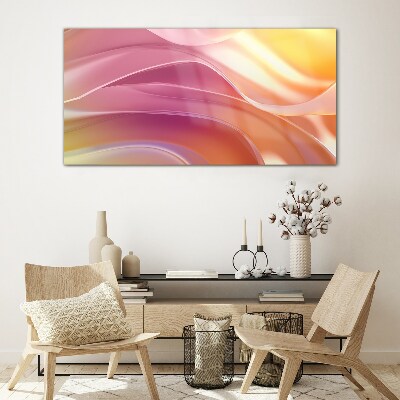 Waves of colors in pastel shades Glass Print