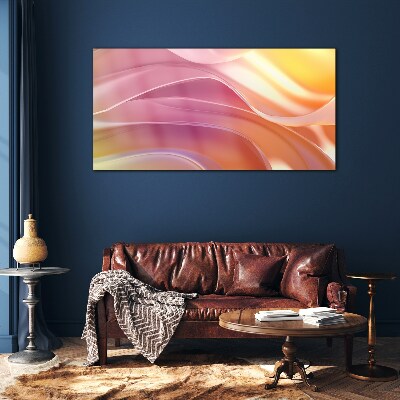 Waves of colors in pastel shades Glass Print