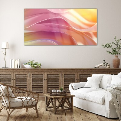 Waves of colors in pastel shades Glass Print