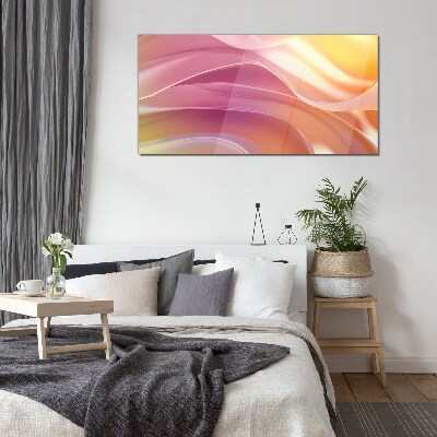 Waves of colors in pastel shades Glass Print