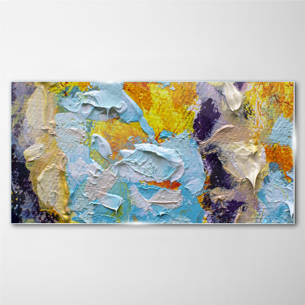 Abstract color explosion Glass Print