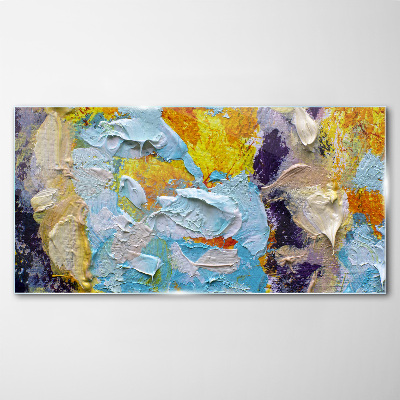 Abstract color explosion Glass Print