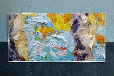 Abstract color explosion Glass Print