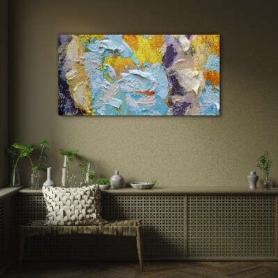 Abstract color explosion Glass Print