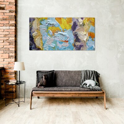 Abstract color explosion Glass Print