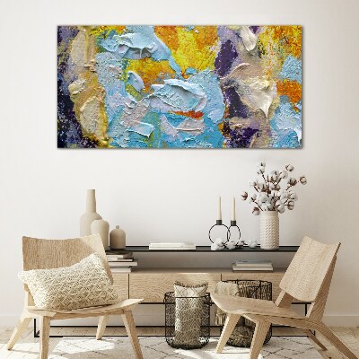 Abstract color explosion Glass Print