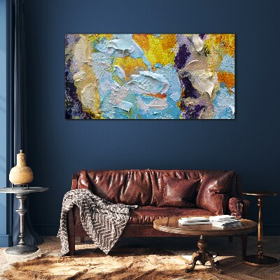 Abstract color explosion Glass Print