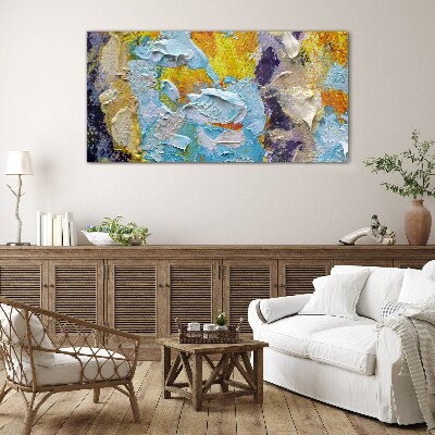 Abstract color explosion Glass Print