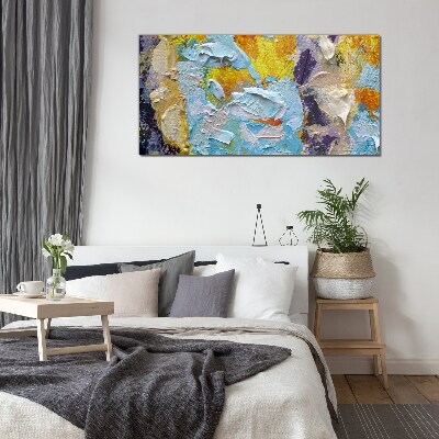 Abstract color explosion Glass Print