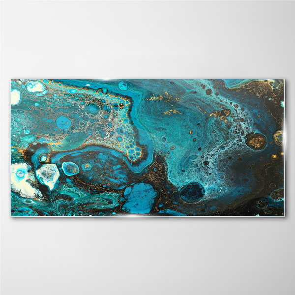 Ocean swirls of colors Glass Print