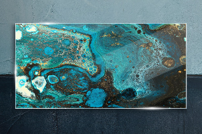 Ocean swirls of colors Glass Print