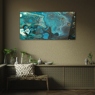 Ocean swirls of colors Glass Print