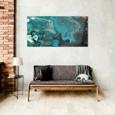 Ocean swirls of colors Glass Print