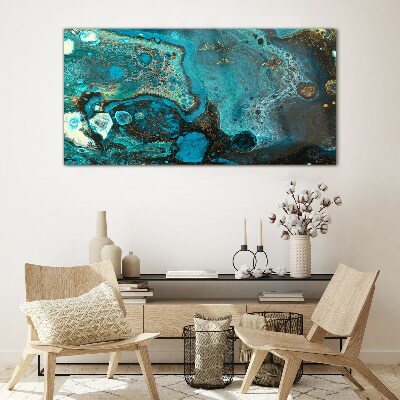 Ocean swirls of colors Glass Print